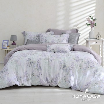 HOYACASA 60支銀纖維抗菌天絲兩用被床包組｜紫霧花眠｜(雙人/加大/特大)