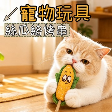 貓咪玩具 貓玩具 逗貓玩具 絲瓜絡烤串玩具 貓咪磨牙玩具 絲瓜絡 貓咪磨牙棒 貓咪磨牙 貓磨牙玩具