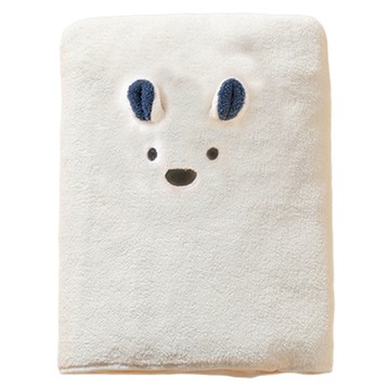 珊瑚絨動物造型浴巾 白色 柔軟親膚吸水速乾 兒童寶寶浴巾  1入  1條