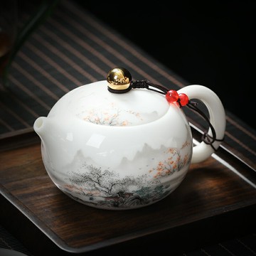 茶壺羊脂玉陶瓷茶具單壺泡茶器家用中式功夫小大德化白瓷西施一壺 雙11全館免運