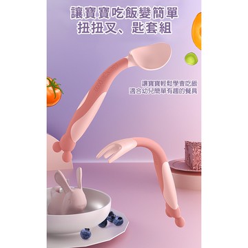『台灣現貨』卡通造型 寶寶學吃飯訓練彎頭湯匙叉子 嬰兒輔食彎頭叉勺 可彎曲兒童餐具 S003-13