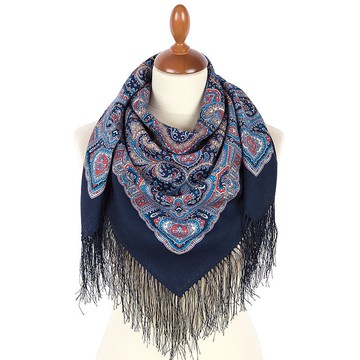 正品帕夫洛沃帕薩德俄羅斯披肩絲巾 柔軟100%羊毛 89x89公分 2006-14