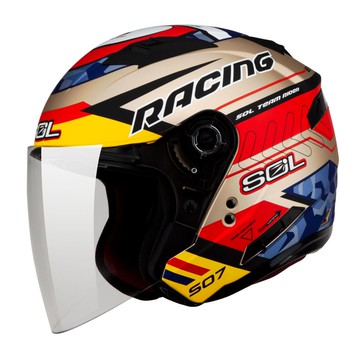 【入門首選】SOL SO7 急速先鋒 消光金黃紅藍 3/4罩安全帽