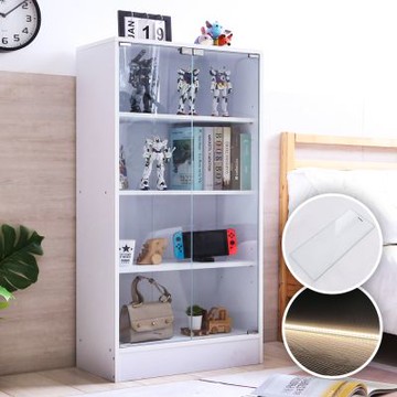 澄境 MIT低甲醛加高型120x60附LED燈四層展示櫃-4色-櫃子/模型櫃/公仔櫃/書櫃/玻璃櫃/置物櫃/收納櫃/鞋櫃/玄關櫃-DIY