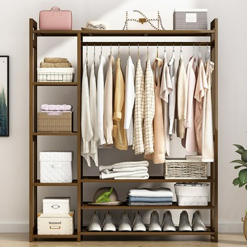 免運附發票  簡易掛衣架落地式家用晾衣服架子臥室內簡約現代省空間衣帽架