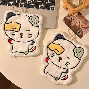 可愛擦手巾🎀 可愛貓咪擦手巾掛式吸水速干衛生間吸收毛巾兒童卡通手帕廚房抹布