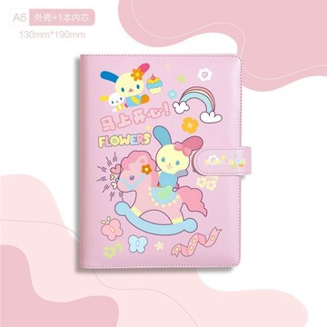 【甄選好物🌸】花小兔手賬本 活頁記事本日記本 花小兔A6手賬本筆記本 初中生日記本學生作業本子日記本記事本