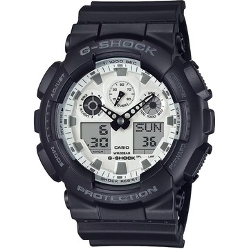CASIO G-SHOCK 黑白經典雙顯手錶 GA-100WD-1A