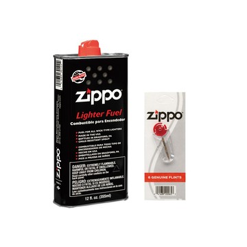 Zippo 【官方授權店】 長期耗材組-355ml專用油+打火石(6顆入)