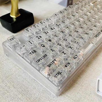 佳宮F87MM機械鍵盤全透明白光青茶軸客制化熱插拔有線靜音游戲diy