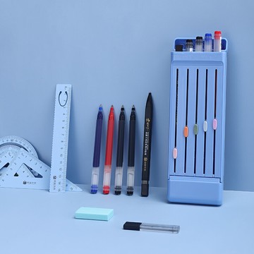 筆電 筆盒 一日之用五支筆文具盒中性筆黑筆紅筆水筆黑科【CM23882】