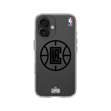 iPhone 16 Clear Case（相機按鈕） 透明 - NBA - B&W-洛杉磯快艇 L.A. Clippers B&W - Light