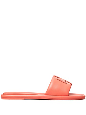 Tory Burch - Double T Sport leather sandals - women - Rubber/Nappa Leather/Nappa Leather - 10.5 - Orange