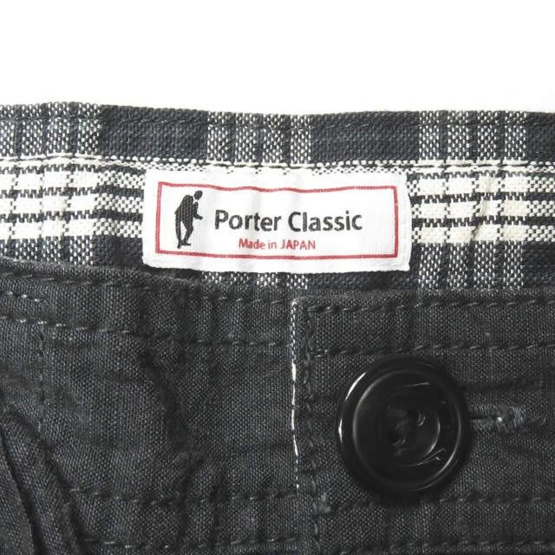 ポータークラシック Porter Classic 日本製 クロップドイージーパンツ M ブラック テーパード ボトムス | LINEショッピング