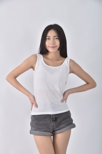 (S) 低胸白色上衣