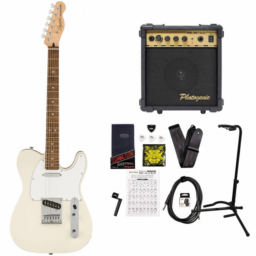 Squier by Fender   Affinity Series Telecaster Laurel FB White Pickguard Olympic White  PG-10アンプ付属エレキギター初心者セット