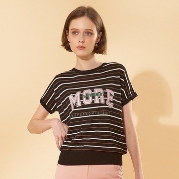 CLL巧玲瓏 字母線條短袖針織衫 9638603