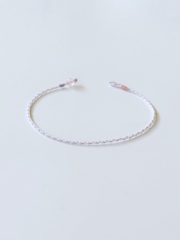 馬達加斯加粉晶 粉藍+白*2+玫瑰粉 四股編 超極細 / 守護靈魂