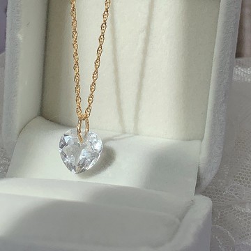 【14Kgf不褪色】璀璨白水晶 項鍊  水洗不褪色 不過敏