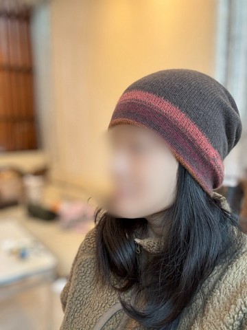 喀什米爾/極緻精品/深灰焦糖雙面羊絨100%堆堆反折純羊絨帽子極暖