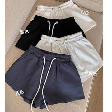 短褲女  a字版型  韓版休閒  三分運動短褲女  夏季寬鬆外穿  WH闊腿褲爆款