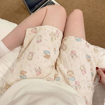 【台灣出貨】雲朵棉短褲 大尺碼短褲 夏天睡褲 女生睡褲 柔軟舒適短褲 居家褲女 女生短褲 可愛短褲 睡褲女 薄款睡褲