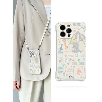 【Disney正版】適用iphone17promax手機殼新款斜挎蘋果17pro迪士尼卡通女款16promax可愛小飛象16硅膠防摔15