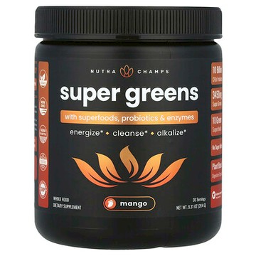 NutraChamps, 含 Superfood、益生菌和酶的 Super Greens，芒果味，9.31 盎司（264 克）
