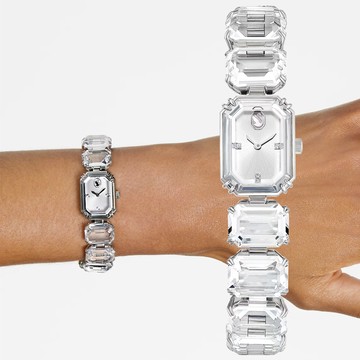 SWAROVSKI 施華洛世奇 八角方形水晶手鍊手錶 女錶-23x17mm 5621173