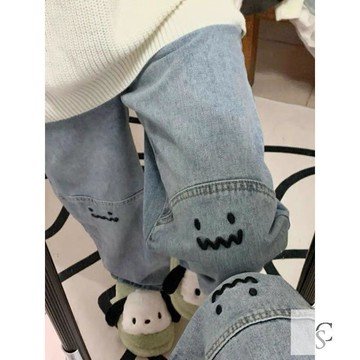 【XL-8XL大尺碼】👩牛仔褲 阔腿 直筒牛仔 喇叭拖地裤 300斤大碼梨型身材高腰闊腿牛仔褲女夏季新款顯瘦寬鬆直筒闊