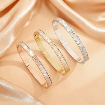 歐美女款卡扣鈦鋼手鐲時尚玫瑰金