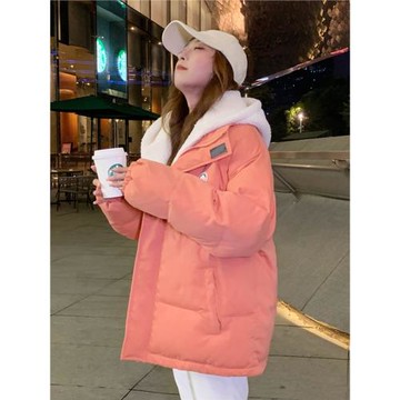 oversize羊羔絨短款棉衣棉服女2025年新款潮秋冬季外套女裝厚棉襖