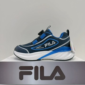 FILA KIDS 中童 藍黑 旋轉鈕 足弓穩定 康特杯 透氣 舒適 運動 休閒鞋 3-J810A-331