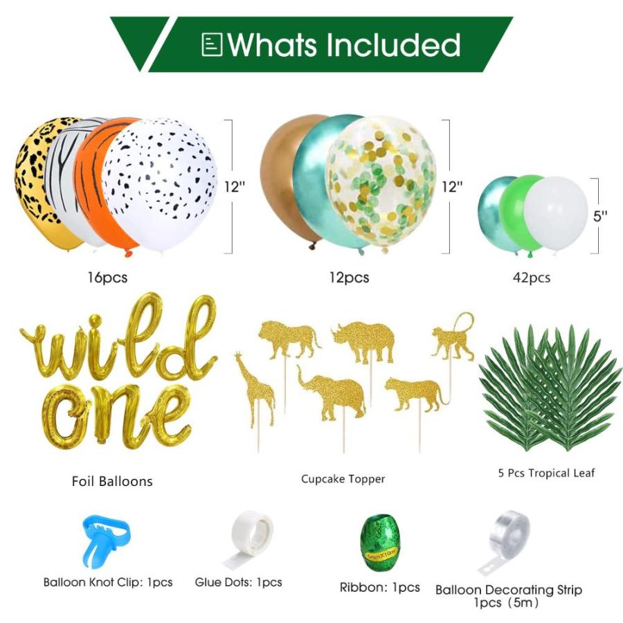 HIPEEWO Wild One Birthday Decorations - サファリ バースデー