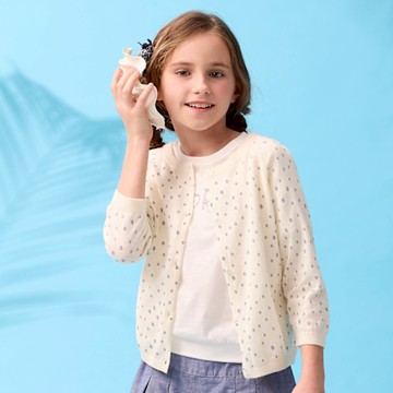 PIPPY滿版點點氣質線衫外套 米白-S