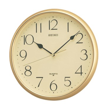 seiko SK037 精工鐘 (QXA001G) 金色外框清新數字標準鐘/28*3.9cm｜樂天領券現折★全館特惠中★指定刷卡回饋10%