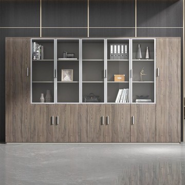 文件櫃 理想櫃 資料櫃 免運 開立發票 文件櫃木質簡約現代檔案櫃資料櫃儲物櫃書櫃玻璃帶鎖辦公室櫃子 辦公櫃 茶水櫃