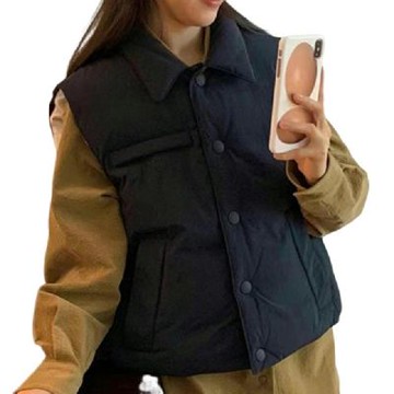 [米蘭精品] 現貨+預購 頂級真羽絨背心90%鴨絨羽絨衣秋冬保暖上衣大碼休閒女裝-輕便翻領女外套4色74mw17