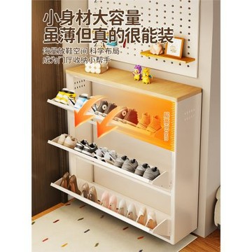 鋼制翻斗鞋柜家用門口室內一體靠墻入戶門玄關柜小窄鞋架工廠直銷