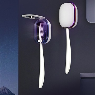 2026年新款牙刷盒USB充電UVC紫外線智能便攜式牙刷器 鑫弘-數碼配件