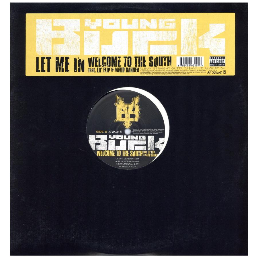 YOUNG BUCK LET ME IN   WELCOME TO THE SOUTH 12" US 2004年リリース