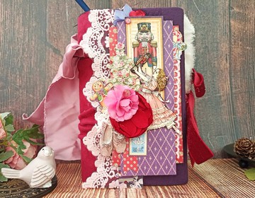 聖誕胡桃鉗拼貼手帳，手工製作，十二月每日，冬季手帳，19*10公分