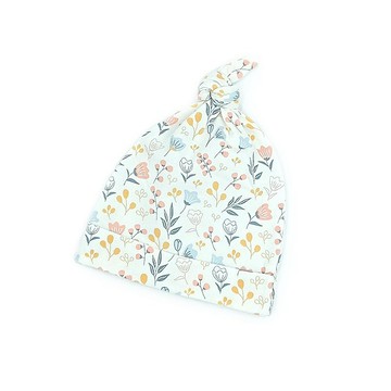 【Deux Filles有機棉】帶結嬰兒帽(花卉)