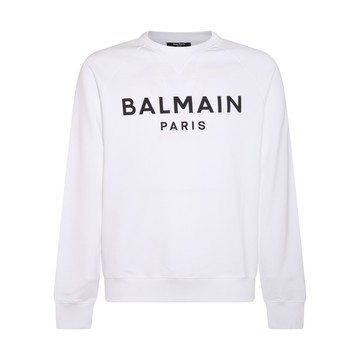 Balmain - White And Black Cotton Sweatshirt