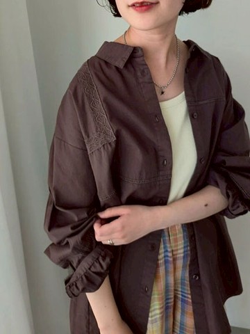 特色蕾絲拼接襯衫/上衣(0F000802110) - Samansa Mos2