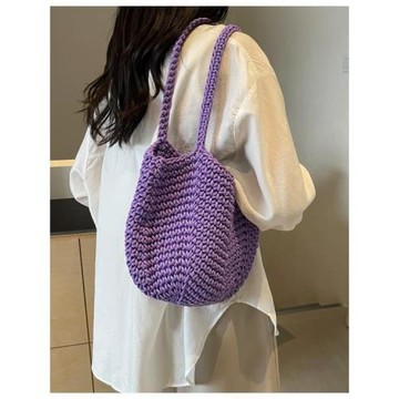 新款時尚復古手工編織包韓版鏤空編織手提包休閑百搭大容量女包