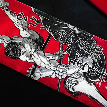 刃牙道名場面毛巾-紅