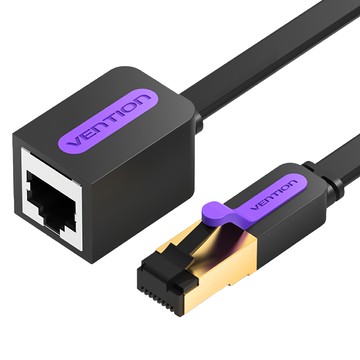 VEnTIOn 威迅 七類網絡延長線 扁線款 ICB系列  50cm  黑色 + 紫色  1條