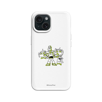 iPhone 15 SolidX 白 - 迪士尼-玩具總動員 Toy Story - 巴斯光年與三眼怪