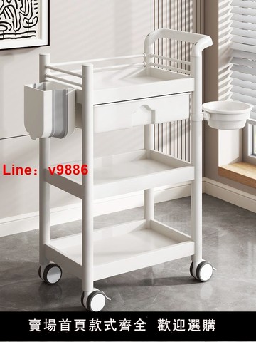【台灣公司 可開發票】美容推車美容院專用小推車移動推車理發店工具車醫用治療車置物架